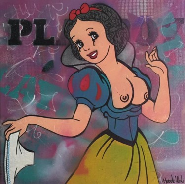 Peinture intitulée "SNOW WHITE WITH THE…" par Hando Wado, Œuvre d'art originale, Acrylique