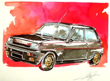 RENAULT 5 Alpine 1981 图画 标题为“RENAULT 5 Alpine 19…” 由Federico De Muro, 原创艺术品, 水彩