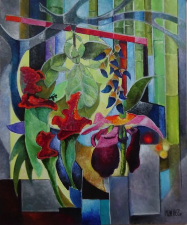 Painting titled "carnivores" by Martine Woellet, Original Artwork, Oil