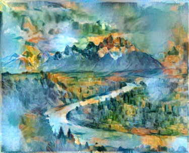 Arts numériques intitulée "Paysage 2" par Orphé, Œuvre d'art originale, Peinture numérique