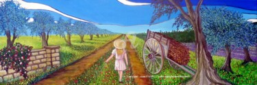 Peinture intitulée "L'ECOLE BUISSONNIERE" par Alain Faure, Œuvre d'art originale, Acrylique Monté sur Châssis en bois