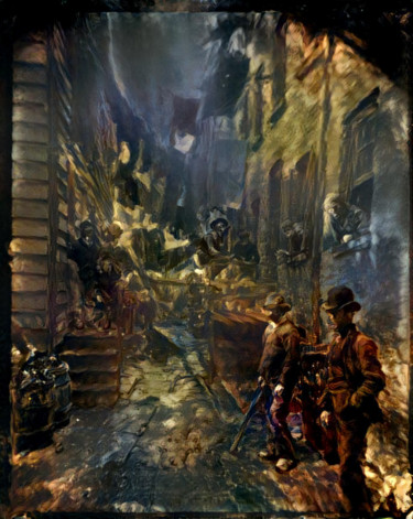 Arts numériques intitulée "Sombre ruelle" par Orphé, Œuvre d'art originale, Peinture numérique