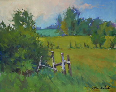 Painting titled "Démo à Alstom 2 (hu…" by Christian Arnould, Original Artwork, Oil