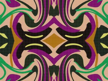 Digital Arts titled "Folk Tapestry xi" by Peter Jalesh, Original Artwork, Digital Painting