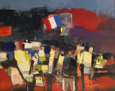 Révolte jaune Peinture intitulée "Révolte jaune" par Hervé Marchelidon, Œuvre d'art originale, Acrylique Monté sur Panneau de bois