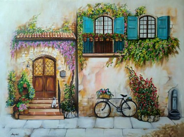 Schilderij getiteld "Summer time" door Anna Rita Angiolelli, Origineel Kunstwerk, Olie