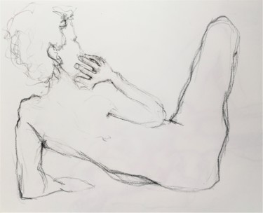 nu 11 Dessin intitulée "nu 11" par Roland Guyomard, Œuvre d'art originale, Conté
