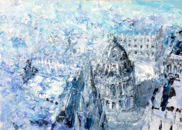 Painting titled "Snow on the Camera" by Christopher Walker, Original Artwork, Oil