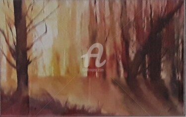 Peinture intitulée "2019-sous-bois.jpg" par Aquarelles D'Ô, Œuvre d'art originale, Aquarelle