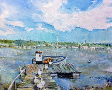 Peinture intitulée "Le  Débarquement" par Christopher Walker, Œuvre d'art originale, Huile
