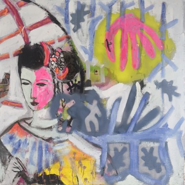Schilderij getiteld "Made in China ??" door Papillon, Origineel Kunstwerk, Gouache