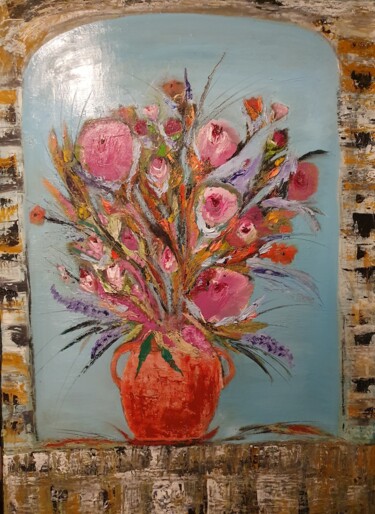 Peinture intitulée "VOUTE FLEURIE" par Pascal Jung, Œuvre d'art originale, Huile