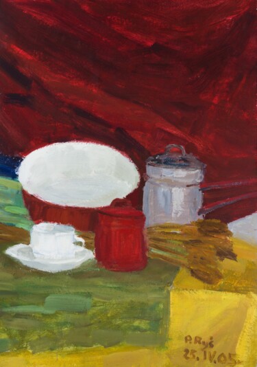 绘画 标题为“Still Life with a C…” 由Pamela Rys, 原创艺术品, 油
