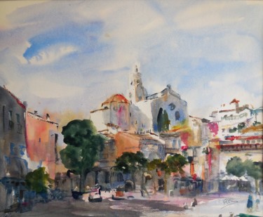 Peinture intitulée "Cadaques" par Navema, Œuvre d'art originale, Aquarelle