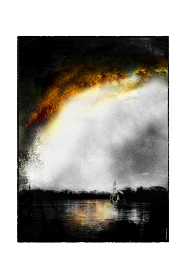 Menace sur la Loire (cf William Turner) Fotografía titulada "Menace sur la Loire…" por Gérard Bertrand, Obra de arte original, Fotografía manipulada