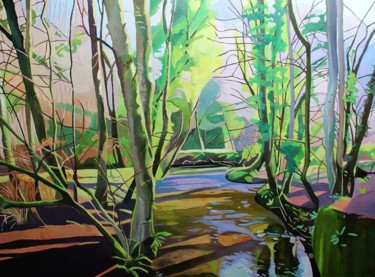 Painting titled "View From The Bridg…" by Emma Cownie, Original Artwork, Oil