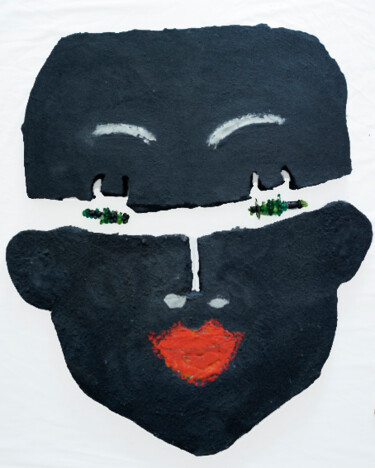 Sculpture titled "ce masque vous rega…" by Christine Vannier, Original Artwork, Other