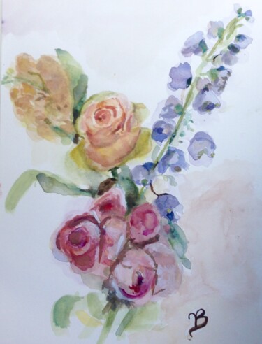 Peinture intitulée "Symphonic bunch" par Valérie Blum (Valery), Œuvre d'art originale, Aquarelle
