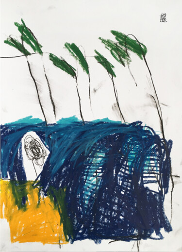 Dessin intitulée "HEADWIND" par Luc Pierre, Œuvre d'art originale, Graphite