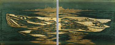 Peinture intitulée "Lake Ontario" par Marie-Dominique Boneu Hyman (MDO), Œuvre d'art originale, Laque