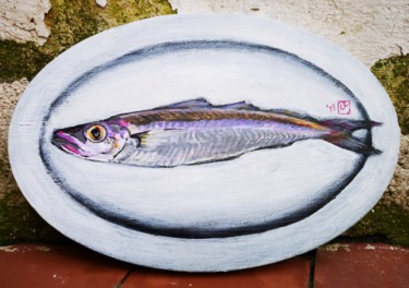 Painting titled "menu II" by Karlijn Surminski, Original Artwork, Oil Mounted on Wood Stretcher frame