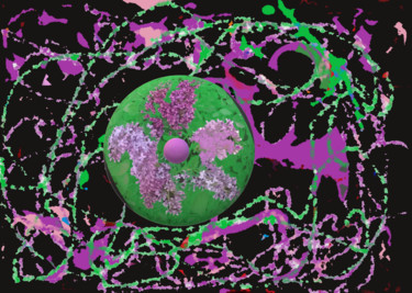 Digital Arts titled "Lilac disk in the a…" by Marina Alexandrova, Original Artwork
