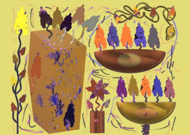 Digital Arts titled "Autumn abstract lil…" by Marina Alexandrova, Original Artwork