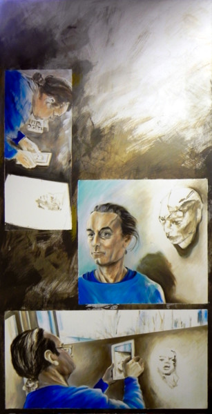 绘画 标题为“artist at work: Chr…” 由Eva Lacres, 原创艺术品, 丙烯