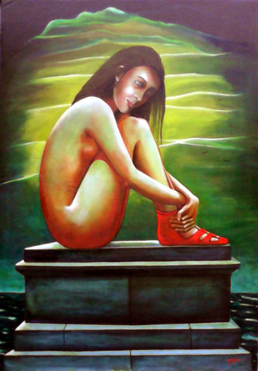 Le socle.jpg Peinture intitulée "Le socle.jpg" par Phybra, Œuvre d'art originale, Huile