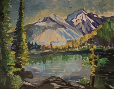 Pintura intitulada "the Rockies" por Alisa Vorobyeva, Obras de arte originais, Acrílico