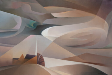 Painting titled "Windy Day" by Isaac Feldman, Original Artwork, Oil Mounted on Wood Stretcher frame