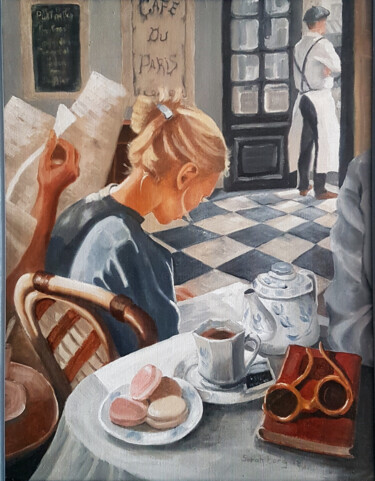 Painting titled "macaroons." by Sarah Borg, Original Artwork, Oil