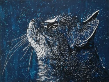 绘画 标题为“Cat "Tareco"” 由Sérgio Clemente, 原创艺术品, 丙烯