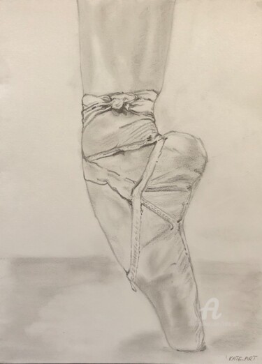 Drawing titled "Sur la pointe" by Kate_art, Original Artwork, Graphite