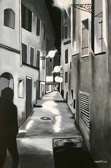 Peinture intitulée "Ruelle du Vieux Nice" par Laetitia Infantino, Œuvre d'art originale, Acrylique Monté sur Châssis en bois