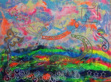「Croc croc Ham ham」というタイトルの絵画 Rivkaによって, オリジナルのアートワーク, アクリル