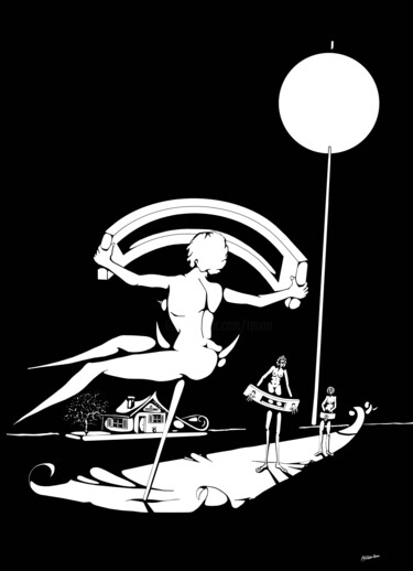 JEUX DE COQUINS - GAMES OF COQUINS. Zeichnungen mit dem Titel "JEUX DE COQUINS - G…" von Philippe Renou, Original-Kunstwerk, Tinte