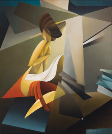 Painting titled "Arietta-ii" by Isaac Feldman, Original Artwork, Oil Mounted on Wood Stretcher frame
