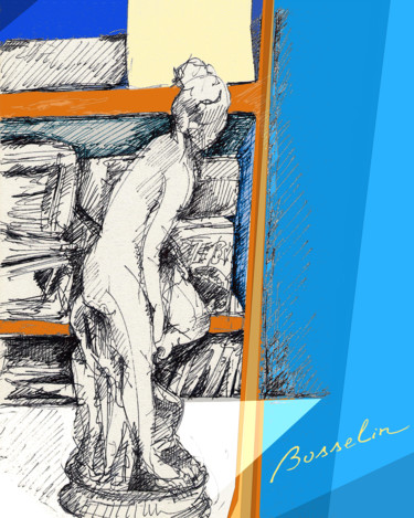 Arts numériques intitulée "Allegrain, baigneus…" par Bosselin, Œuvre d'art originale, Travail numérique 2D