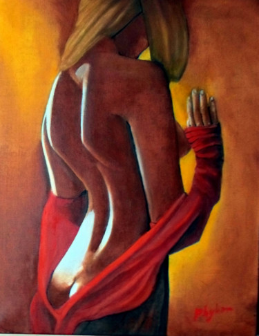 L'accueil réflechi 40x50by Phybra Peinture intitulée "L'accueil réflechi…" par Phybra, Œuvre d'art originale, Huile