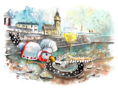 The Seagulls Of Porthleven 01 绘画 标题为“The Seagulls Of Por…” 由Miki De Goodaboom, 原创艺术品, 水粉