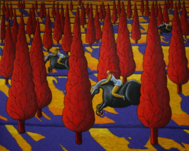 Peinture intitulée "Traveling South" par Jacques Tange, Œuvre d'art originale, Huile