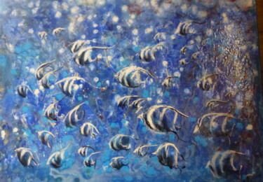 Schilderij getiteld "les Zèbres" door Michel, Origineel Kunstwerk, Acryl