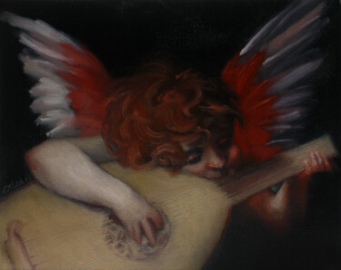 Painting titled "Angiolino Rosso Fio…" by Angel Loaiza, Original Artwork, Oil