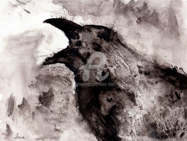 「Le dernier présage…」というタイトルの描画 Henri Ibaraによって, オリジナルのアートワーク, インク