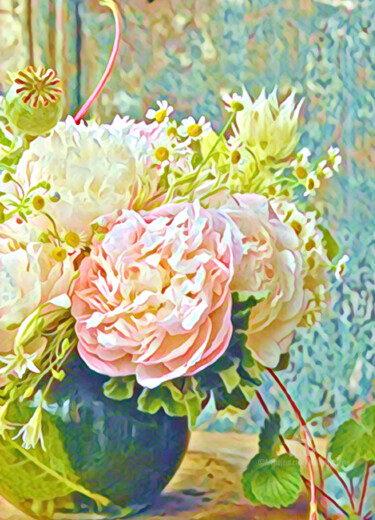 Arts numériques intitulée "Bouquet de table" par Alain Erpelding, Œuvre d'art originale, Peinture numérique