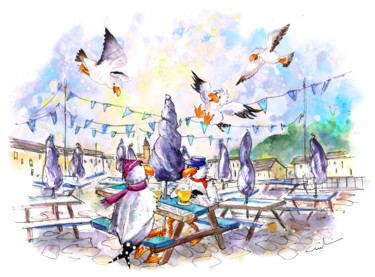 绘画 标题为“The Seagulls Of Por…” 由Miki De Goodaboom, 原创艺术品, 水粉
