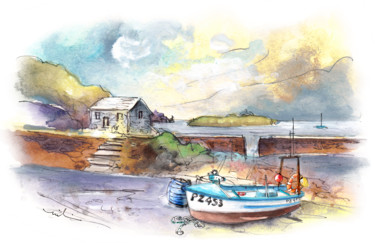 绘画 标题为“Church Cove On Liza…” 由Miki De Goodaboom, 原创艺术品, 水粉