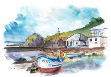 绘画 标题为“Church Cove On Liza…” 由Miki De Goodaboom, 原创艺术品, 水粉