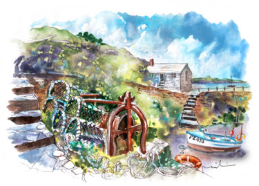绘画 标题为“Church Cove On Liza…” 由Miki De Goodaboom, 原创艺术品, 水粉